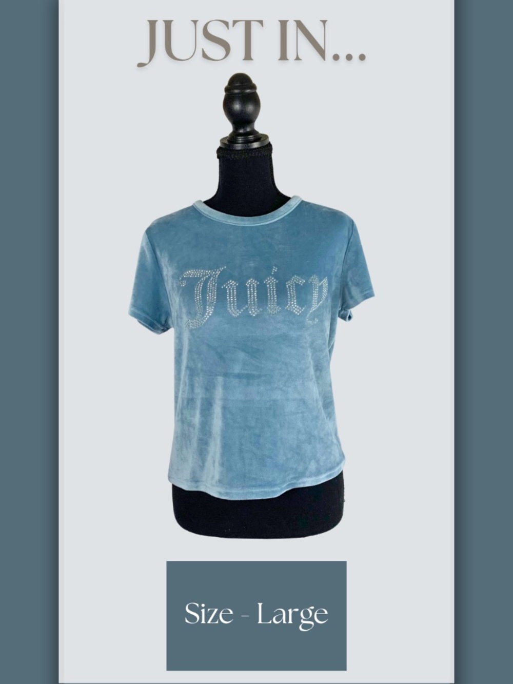 Juicy Couture Blue Velour Lounge Sleepwear Set L Co Preppy Y2K Retro
